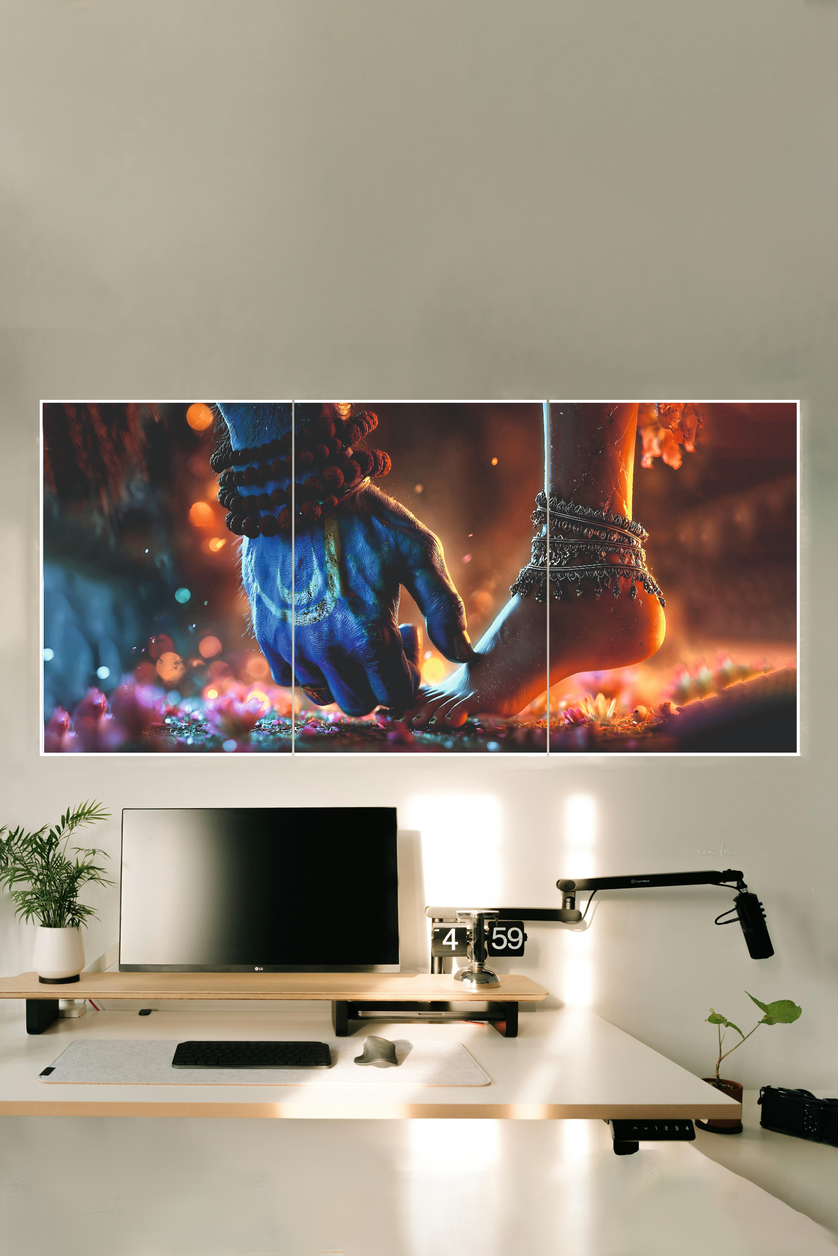 Shiva Parvati Valuable Paint Poster 3 Split Poster