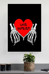 Skull Finger Love Forever Poster| Love Posters
