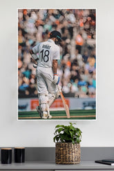 Smiling Virat Kohli Portrait Poster | Cricketers Posters | Sports Poster