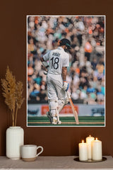 Smiling Virat Kohli Portrait Poster | Cricketers Posters | Sports Poster