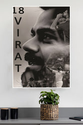 Smiling Virat Kohli Potrait Poster | Cricketers Posters | Sports Poster