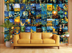 Moonlight Sky Wall Collage Kit - A4 Size Wall Posters Set