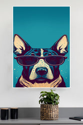 Swaggy Dog with Sunglasses Poster | Animal Posters
