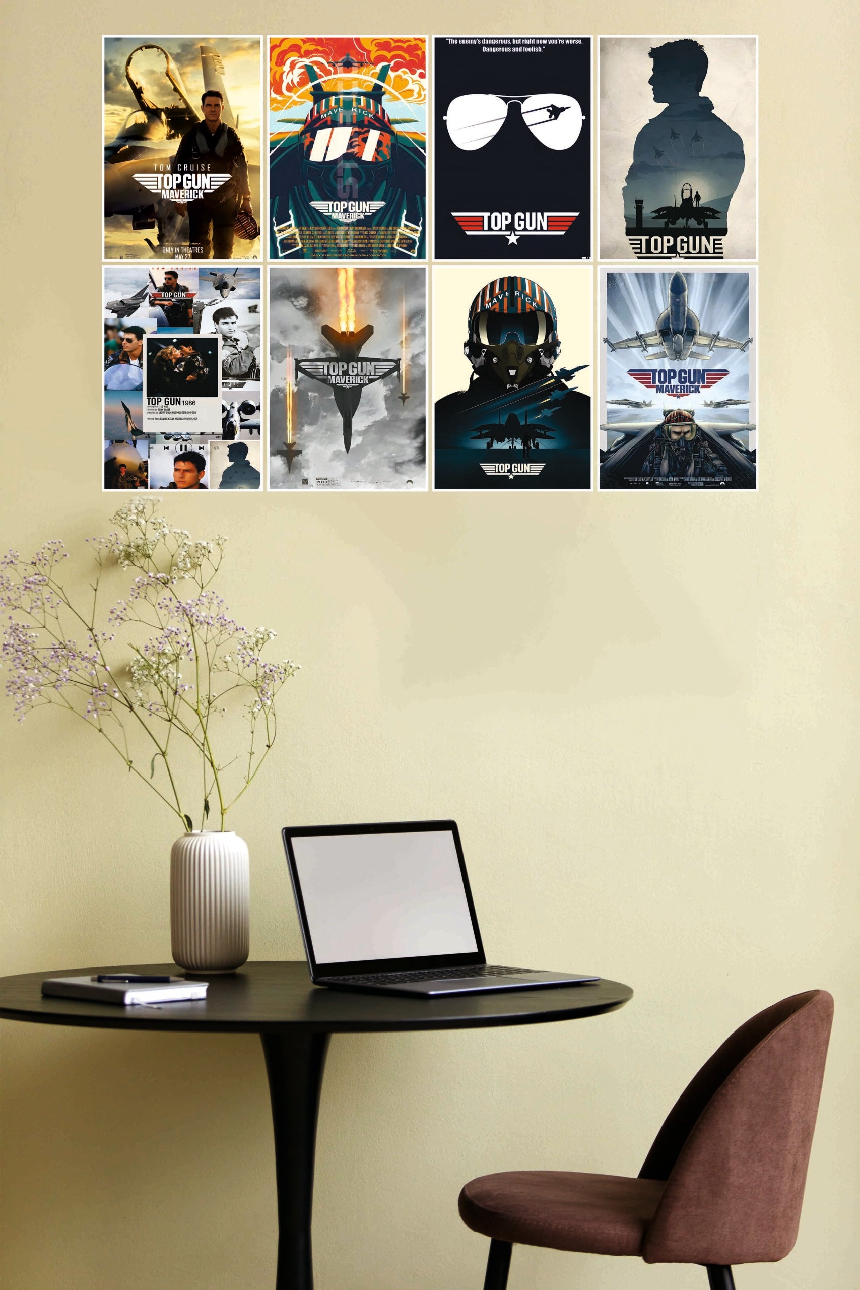Top Gun Hollywood Movie Poster | Combo Wall Poster Set | Pack of 8 Posters