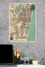 Tamil Nadu City Chennai Poster | Map Posters