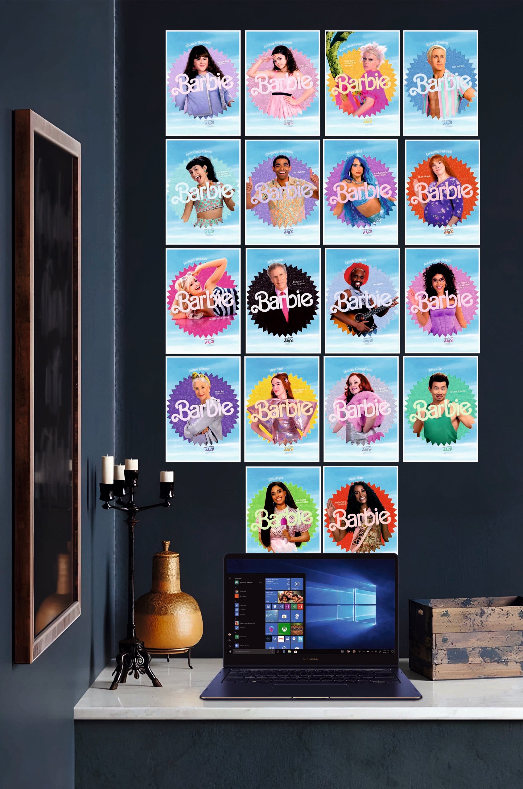 The Barbie Animated Hollywood Movie Poster | Combo Wall Poster Set | Pack of 18 Posters