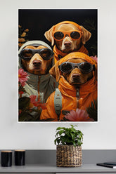 The Dog Trio with Cool Jacket and Sunglasses | Animal Posters