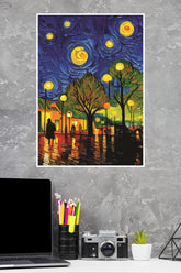 The Starry Night Poster | Moon Light Sky Posters