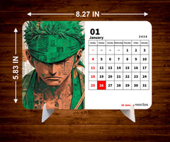 Wano Arc Zoro Premium Table Desk Calendar