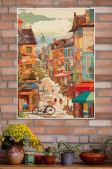 Watercolor Painting of a City Street | City Posters