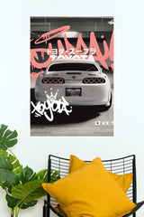 WhIte Toyota Supra Poster | Cars Posters