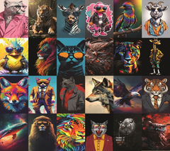 Wild Wonders Animal Wall Collage Kit - A4 Size Wall Posters Set