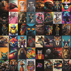 Wild Wonders Animal Wall Collage Kit - A4 Size Wall Posters Set