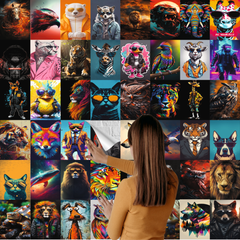 Wild Wonders Animal Wall Collage Kit - A4 Size Wall Posters Set