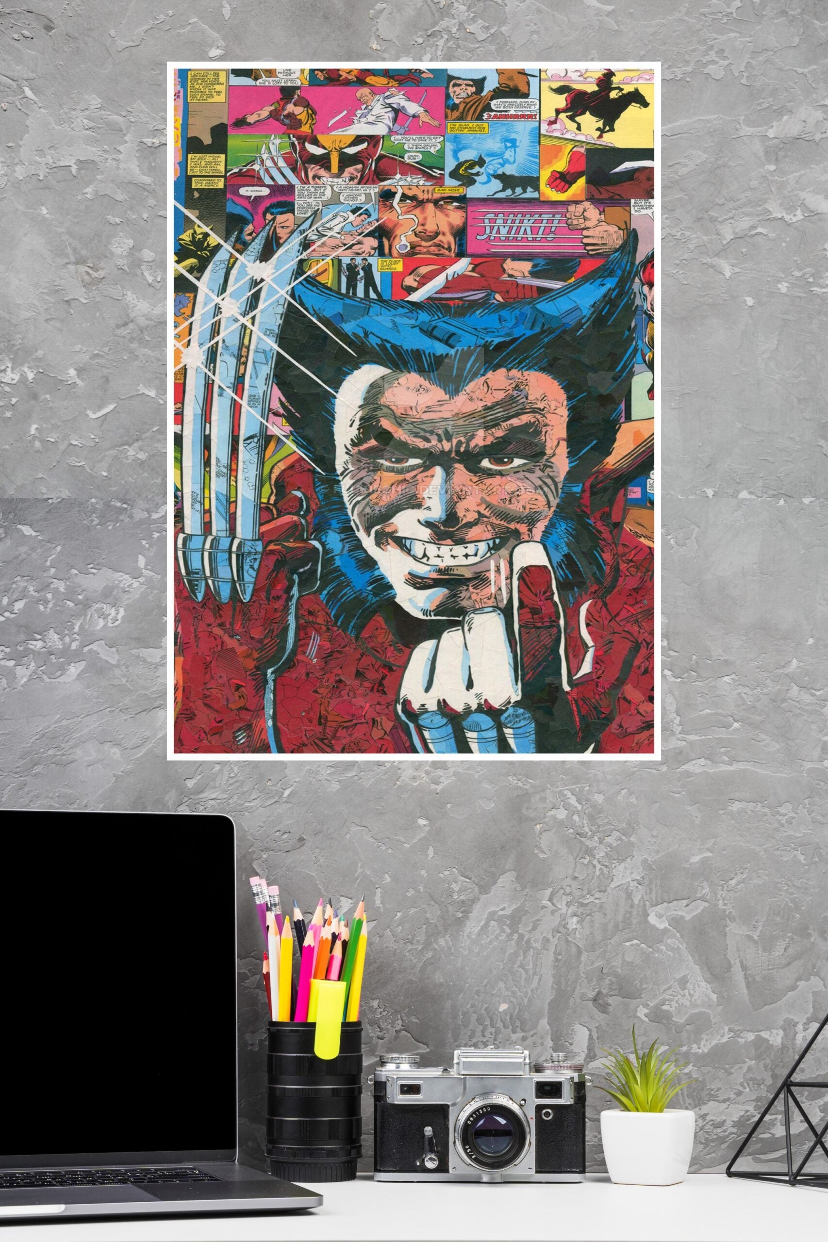 Wolverine Comic Collage Poster, Marvel Poster | Superhero Posters