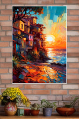small seaside town with a beach | City Posters