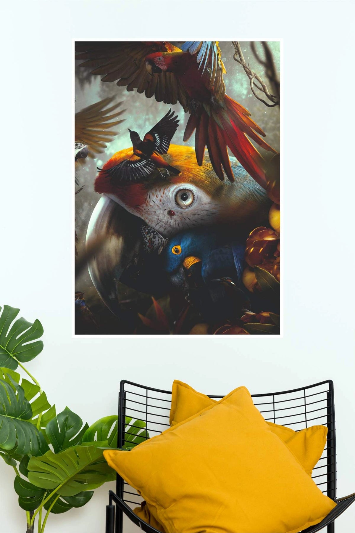 Tropical Macaw Symphony – Colorful Birds Canvas Wall Poster | Animal Posters