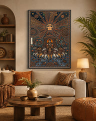 Surya Rath Canvas Wall Art – Traditional Indian Sun God & Heritage Artwork