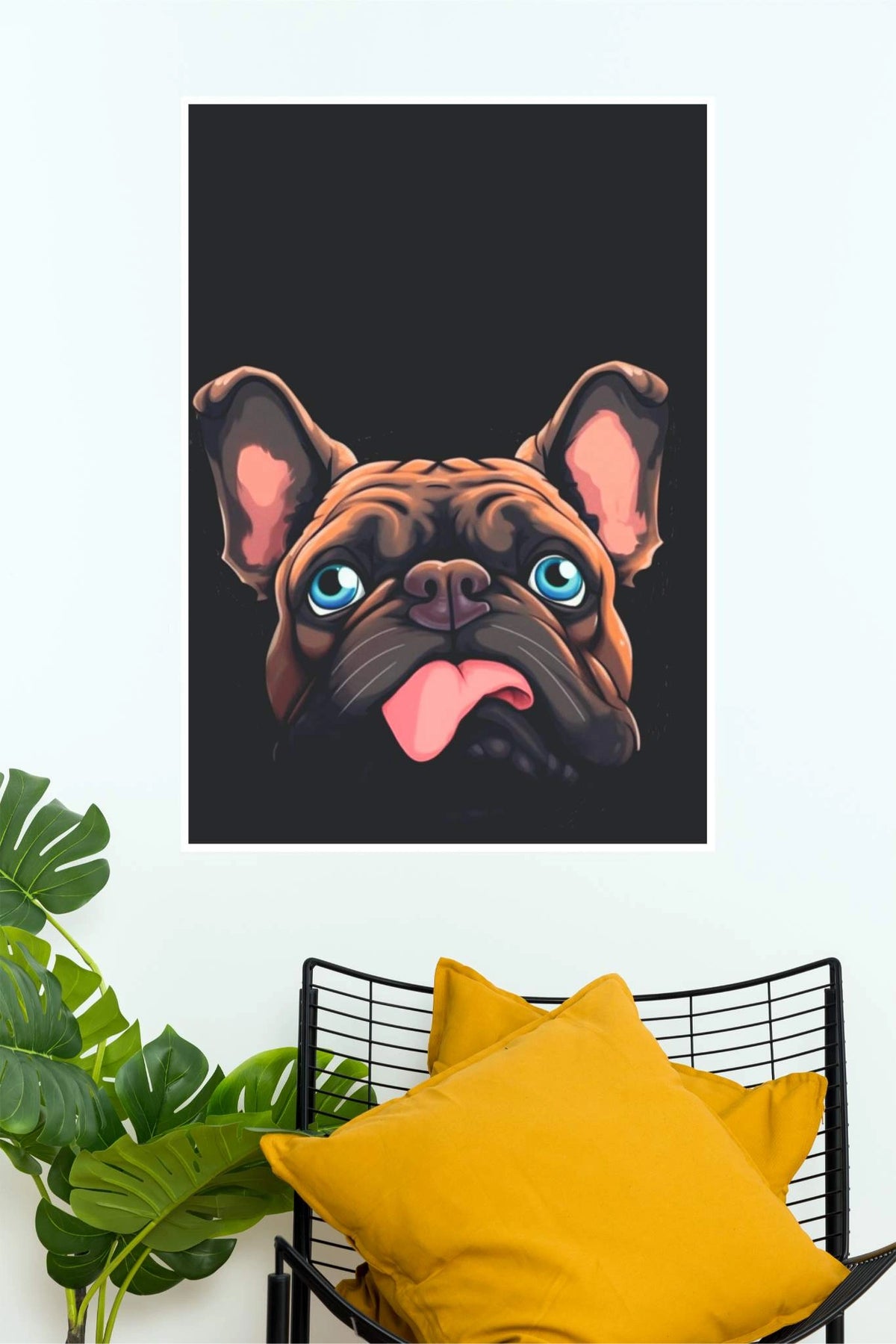 Playful French Bulldog – Cute Dog Canvas Wall Poster | Animal Posters