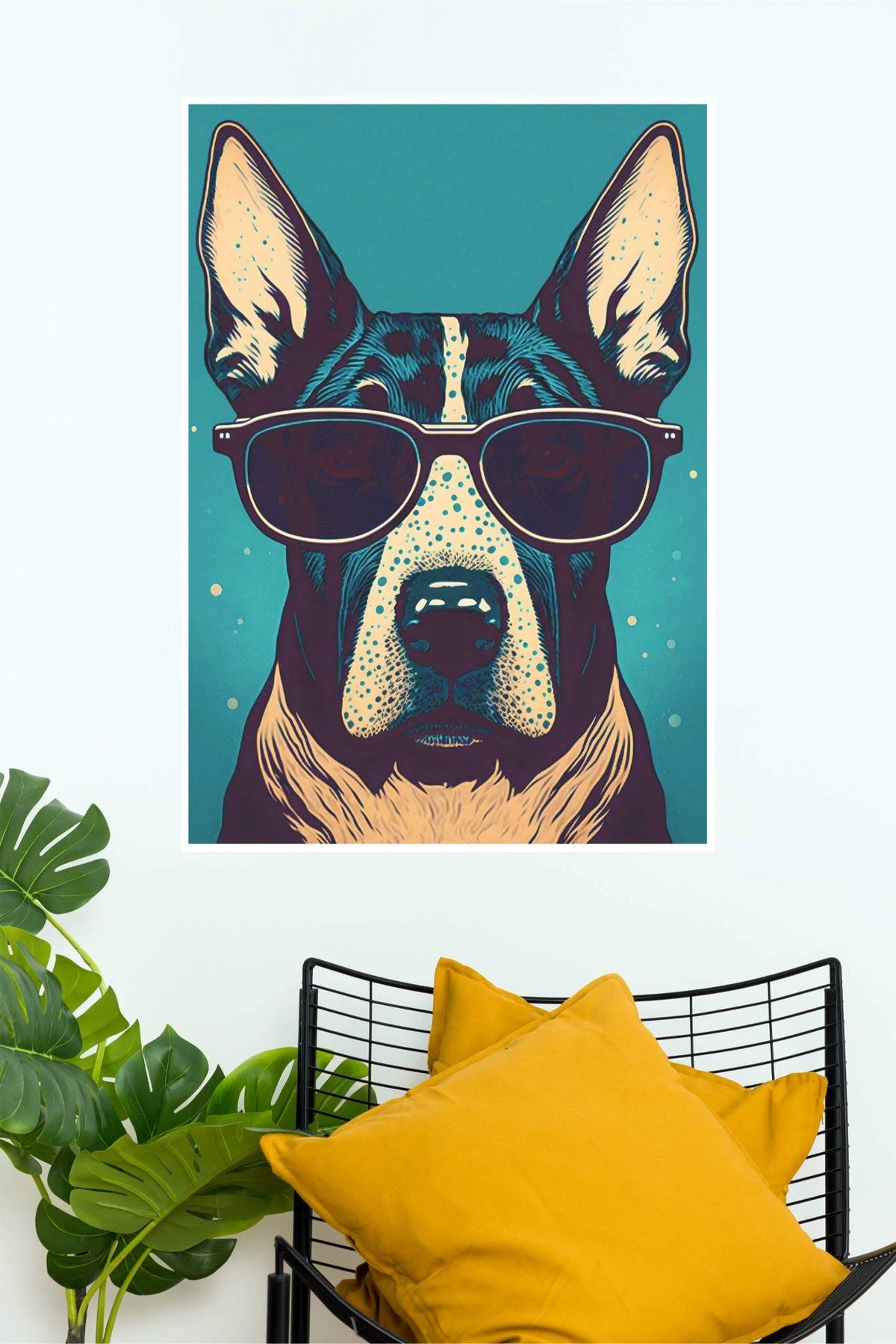 Swaggy Dog – Cool Sunglasses Canvas Wall Poster| Animal Posters