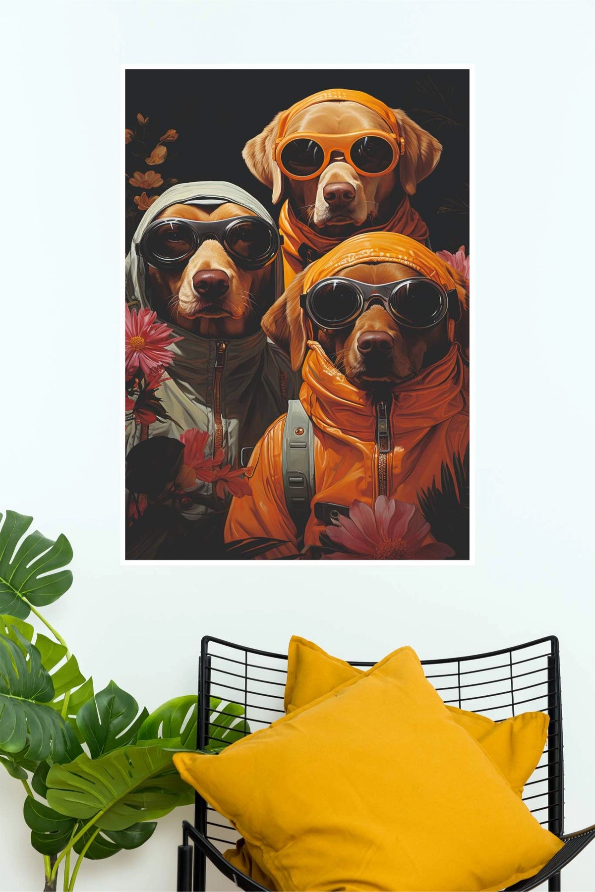 Adventure Dog Trio – Cool Jackets & Sunglasses Wall Poster| Animal Posters (Copy)