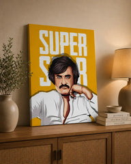 Super Star Rajinikanth Vintage Canvas Wall Art | Stylish Tamil Cinema Poster