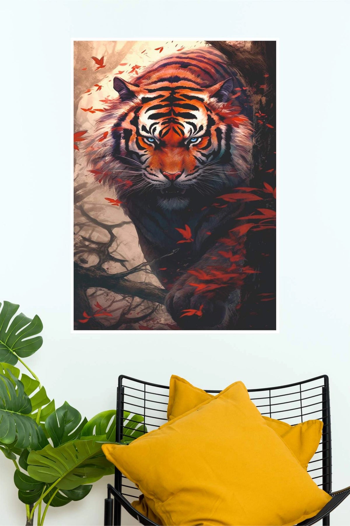 Majestic Tiger Wildlife Poster | Fierce Tiger Nature Wall Art Print Animal Posters