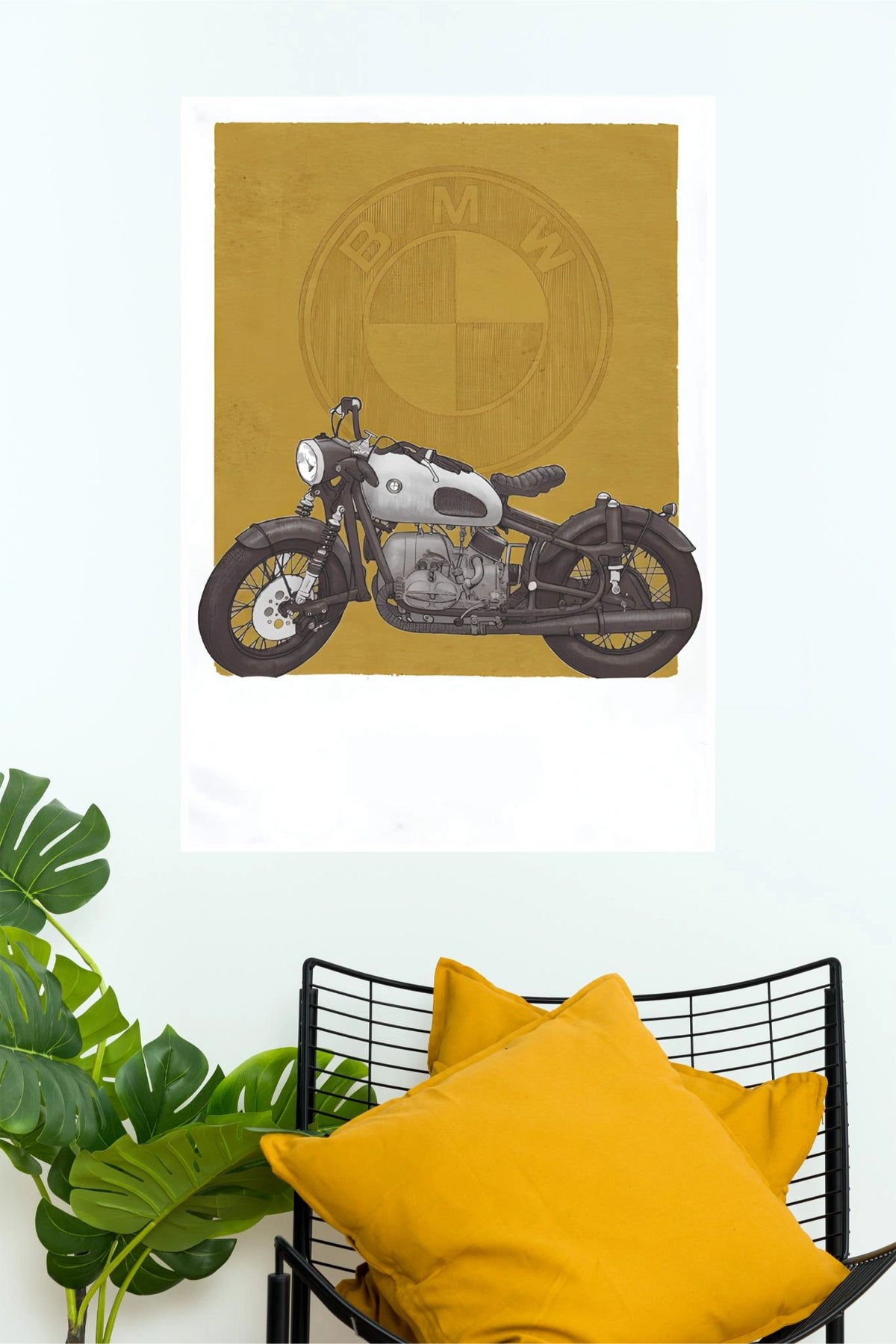BMW R69 Vintage Classic Motorcycle Wall Poster ( Bike Poster)