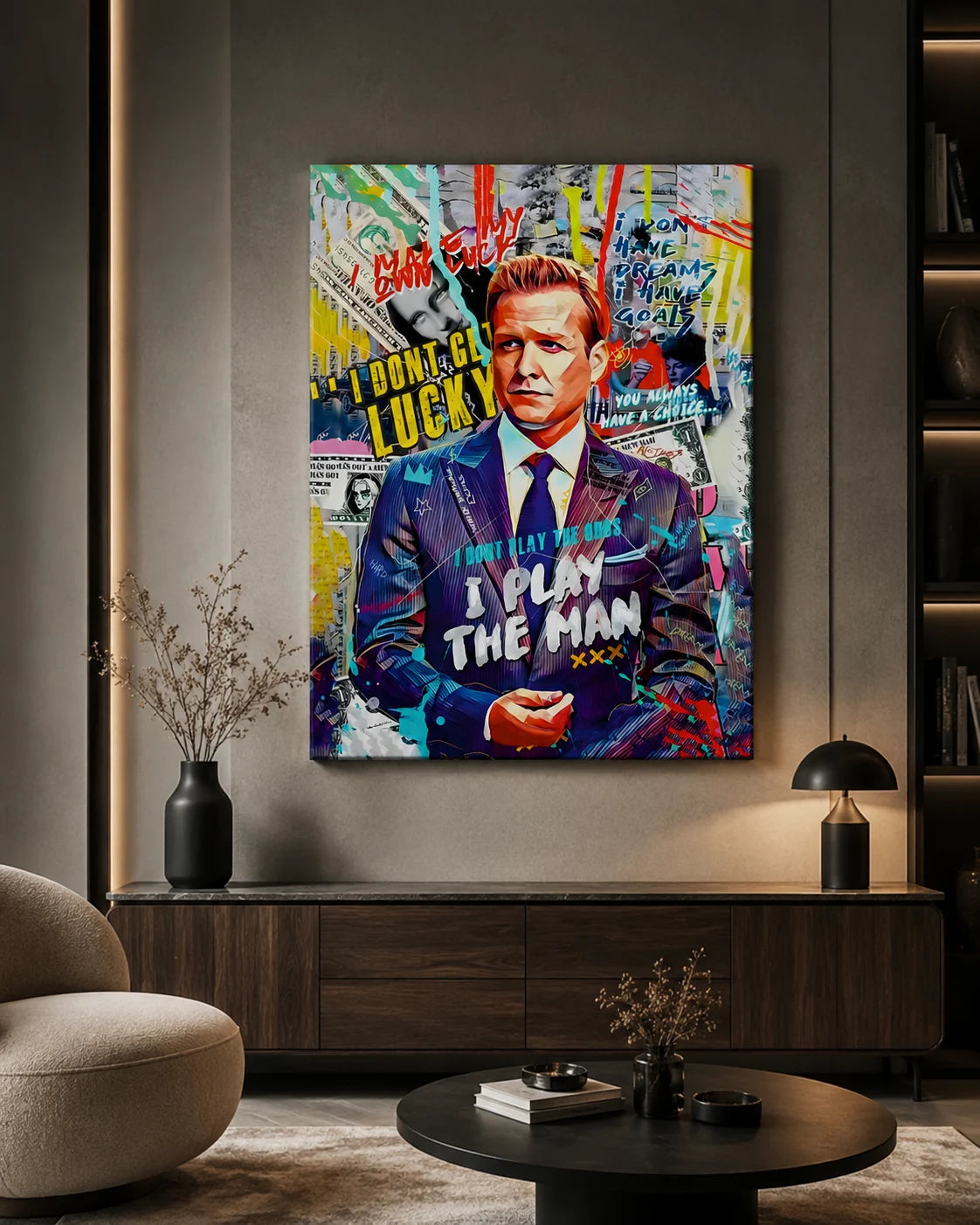 The Man Graffiti Motivational Canvas Wall Art  Modern Success & Hustle Poster