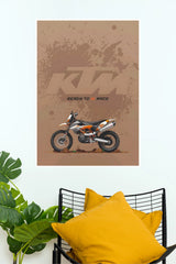 KTM Ready to Race Dirt Bike Wall Poster( Bike Poster)
