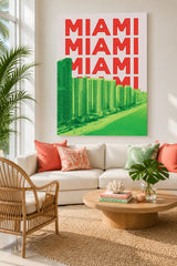 Miami Beach Cityscape Canvas Poster | Modern Miami Wall Art