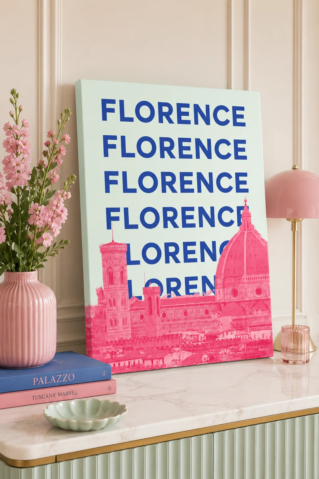 Florence Italy Cityscape Canvas Poster | Modern Florence Wall Art
