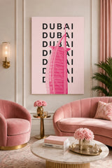 Pink Dubai Burj Al Arab Canvas Wall Poster