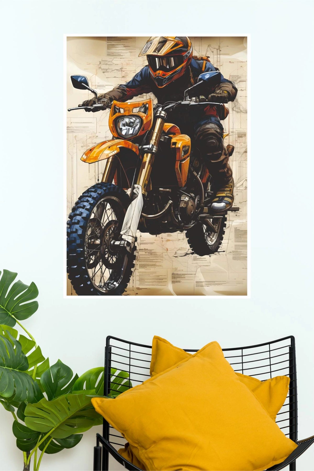 Hyosung RX 125 Adventure Motorcycle Wall Poster | Off-Road Rider Premium Paper Print( Bike Poster)