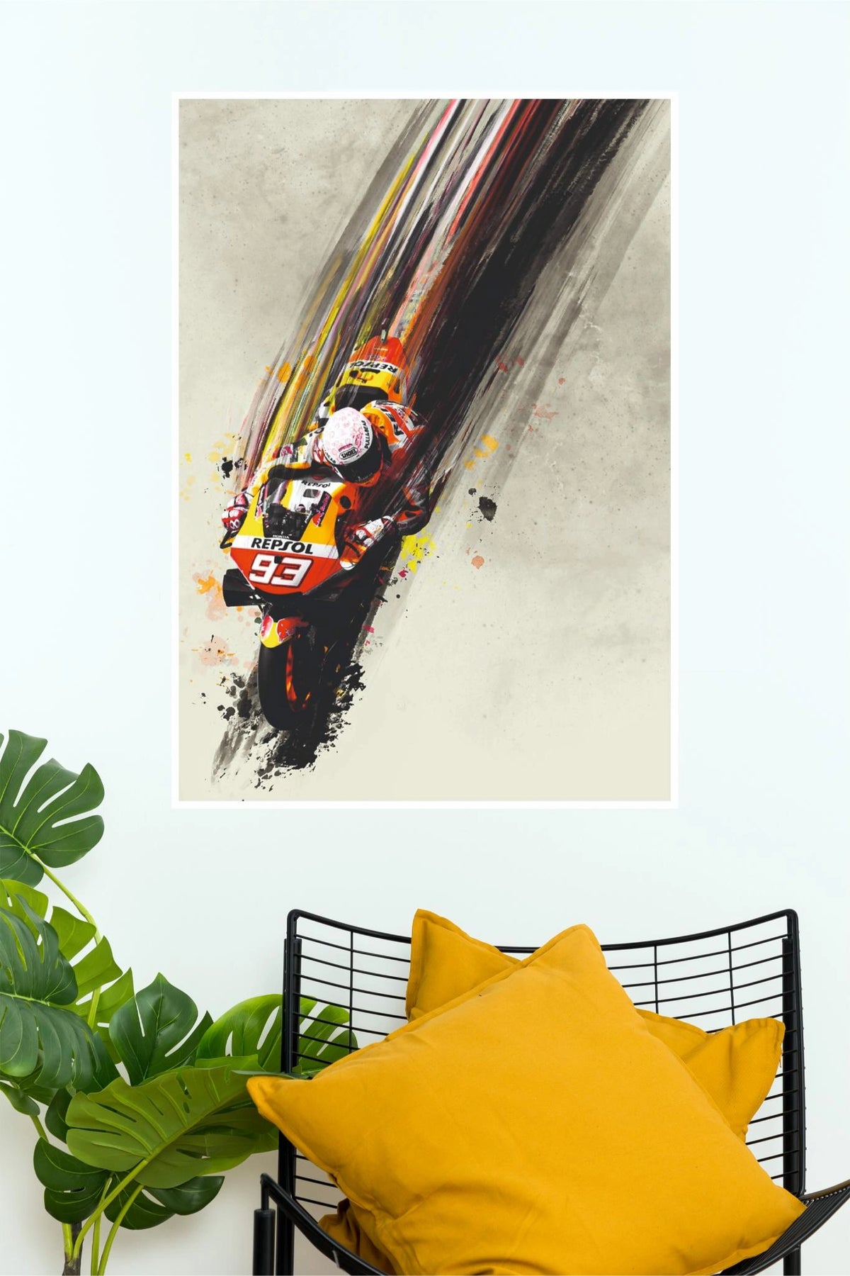 Moto Racing Action Wall Poster | High-Speed Sport Bike Art Print ( Bike Poster)