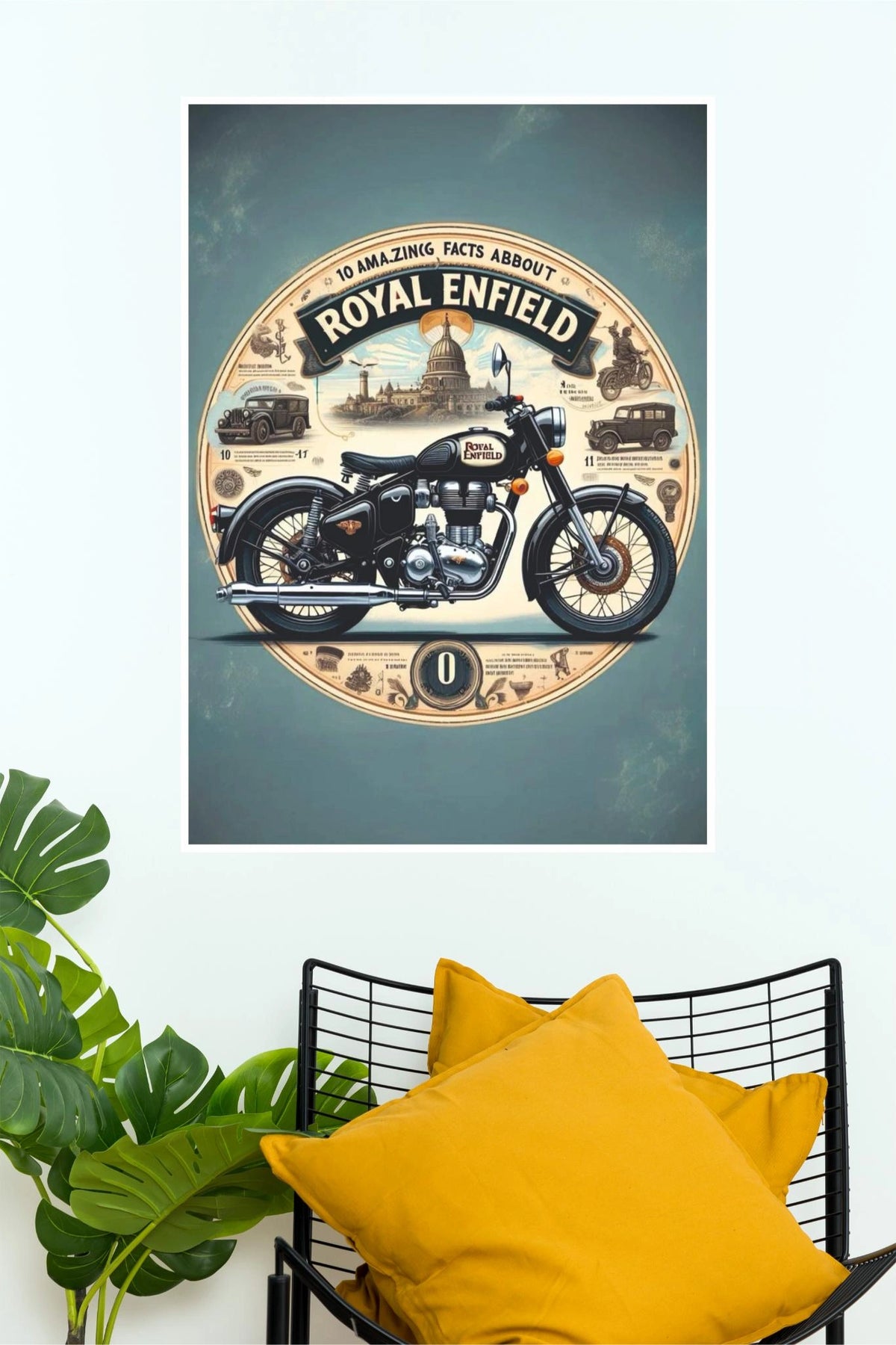 Royal Enfield Classic Heritage Motorcycle Poster | Vintage Bike Wall Art Print ( BIKE Poster )