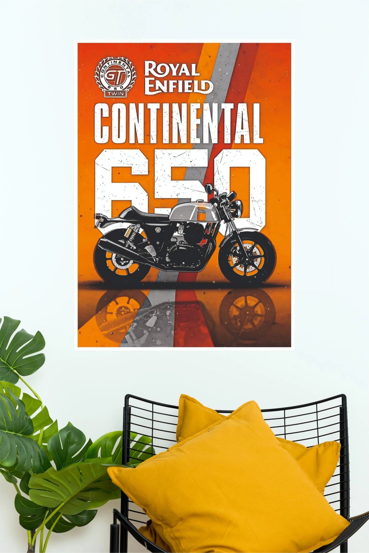 Royal Enfield Continental GT 650 Vintage Orange Motorcycle Wall Poster ( BIKE Poster )