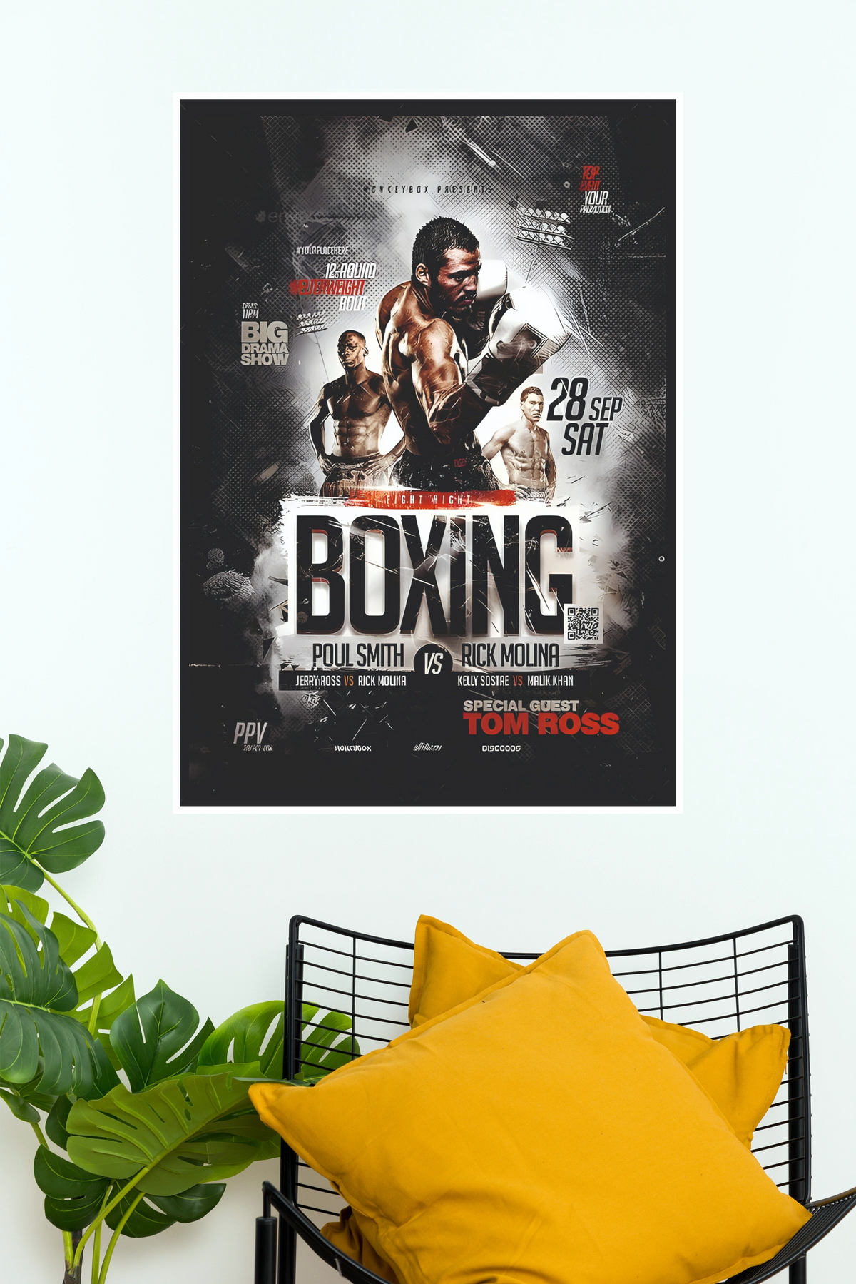 Custom Muay Thai Fight Poster | Personalized Boxing Event Wall Art | Championship Fight Night Print  Boxing Poster