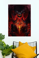 0156 InfernalDemonKnightFantasyWallArtPosterDarkGothicFieryArmorPrintEpicGaming_MedievalDecor (Darkness poster )