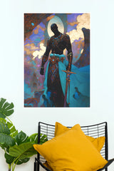 Darkness Guardian Fantasy Wall Poster | Mystic Shadow Warrior Art Print  (Darkness poster)