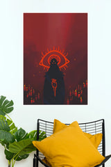Dark Occult Minimalist Gothic Wall Art Poster | Mystical Eye & Shadow Figure Aesthetic Print  (Darkness poster)