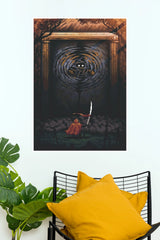 Dark Portal Guardian Pixel Art Poster | Fantasy Dungeon Wall Art Print | Retro RPG Gaming Decor   (Darkness poster)