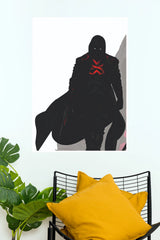 Shadow Sentinel Warrior Wall Art Poster | Dark Fantasy Hooded Guardian Print  (Darkness poster)