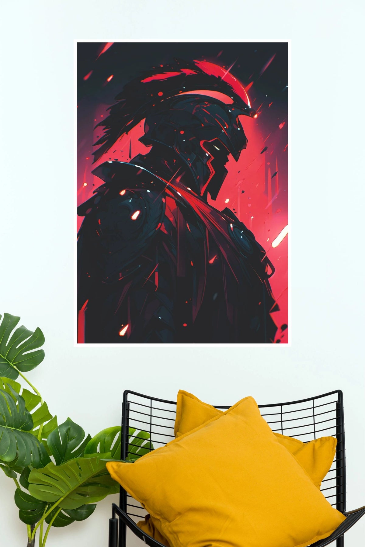 Crimson Ronin – Cyber Samurai Wall Art Poster (Darkness poster)