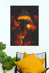Inferno Dragon – Lava Beast Fantasy Wall Art Poster (Darkness poster)
