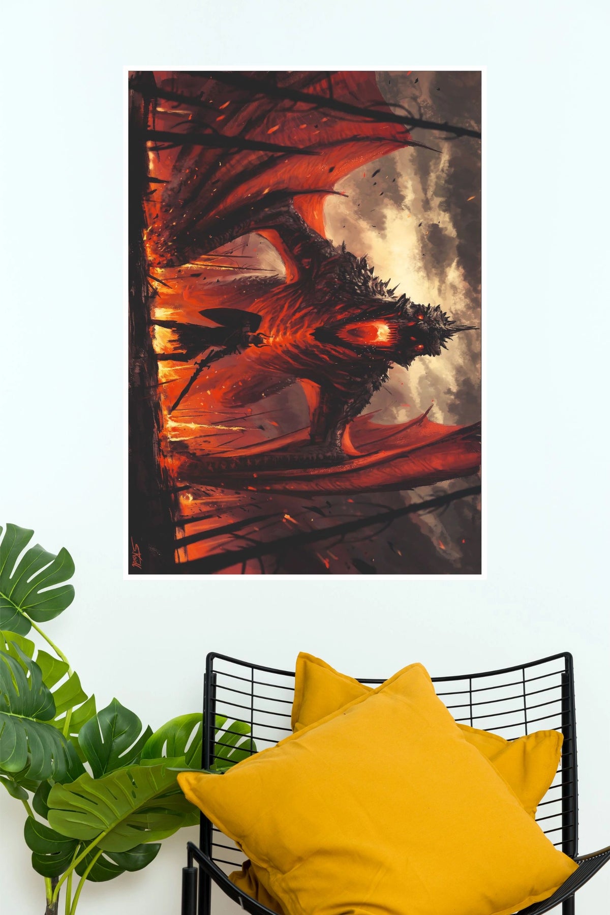 Lord of Dragons – Epic Fantasy Dragon Wall Art Poster (Darkness poster)
