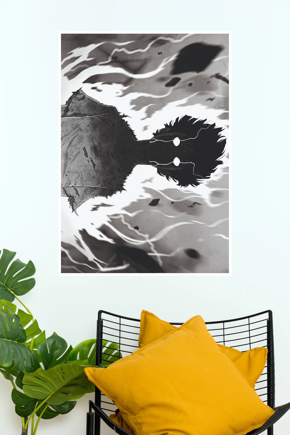 Awakened Spirit – Monochrome Anime Wall Art Poster (Darkness poster)