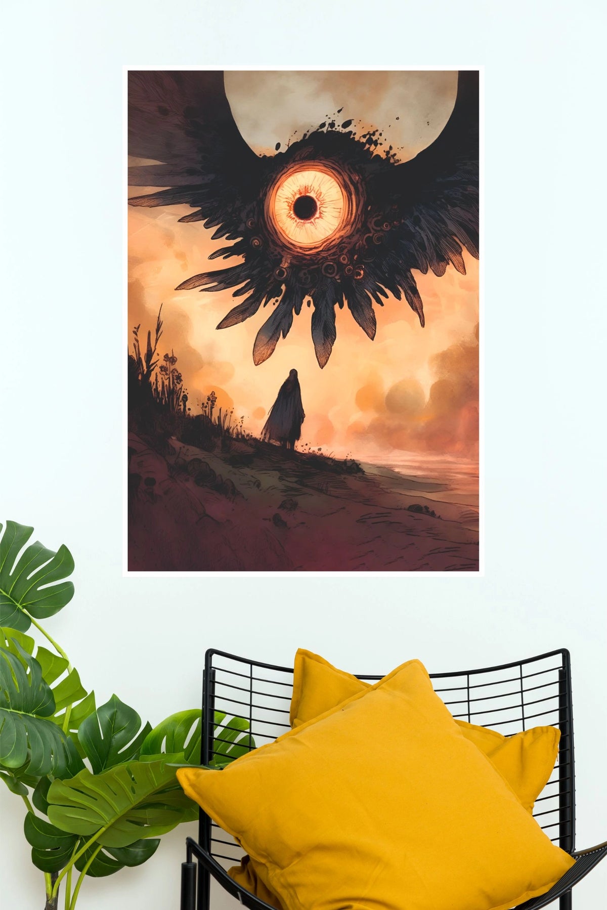 Poster Valley The Burning Witness – Surreal Celestial Eye Fantasy Wall Poster (Darkness poster)