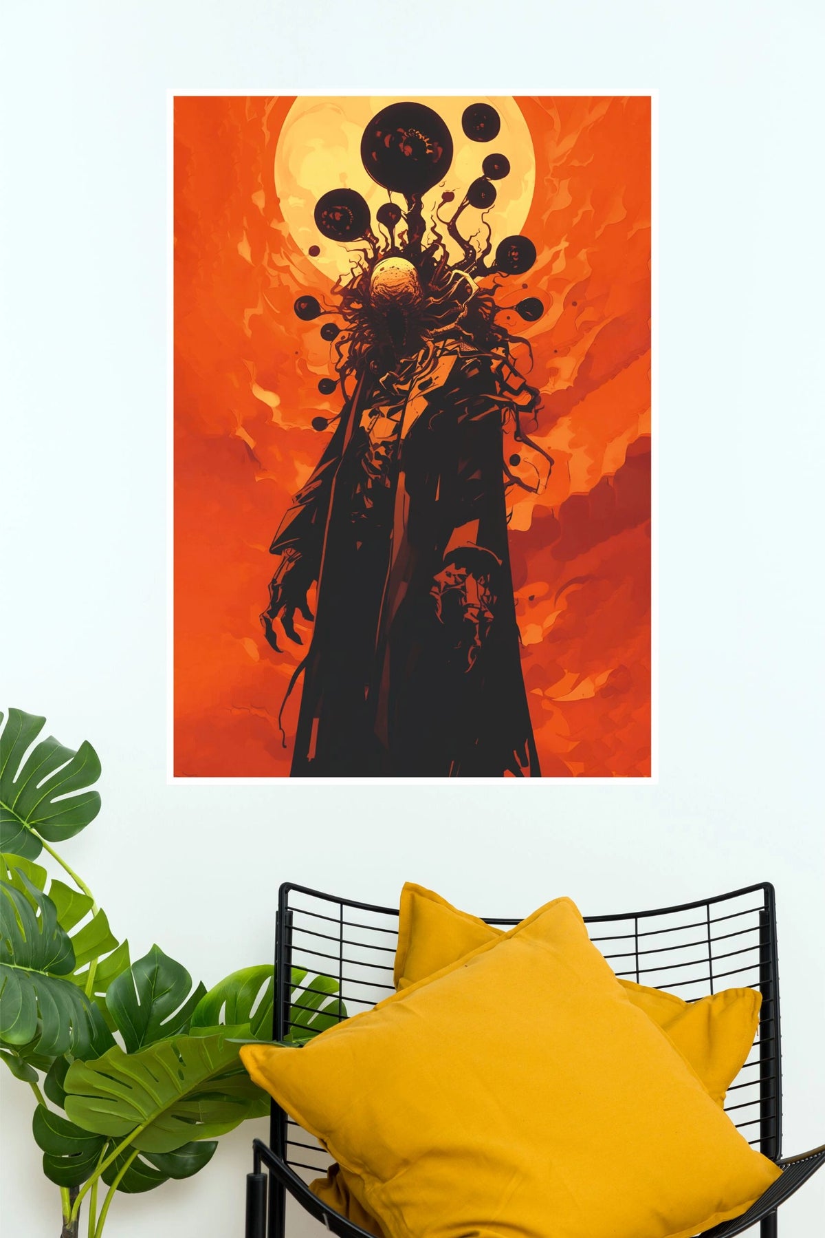 Poster Valley Sol’Nihrex – Orange Cosmic Entity Dark Fantasy Wall Poster (Darkness poster)