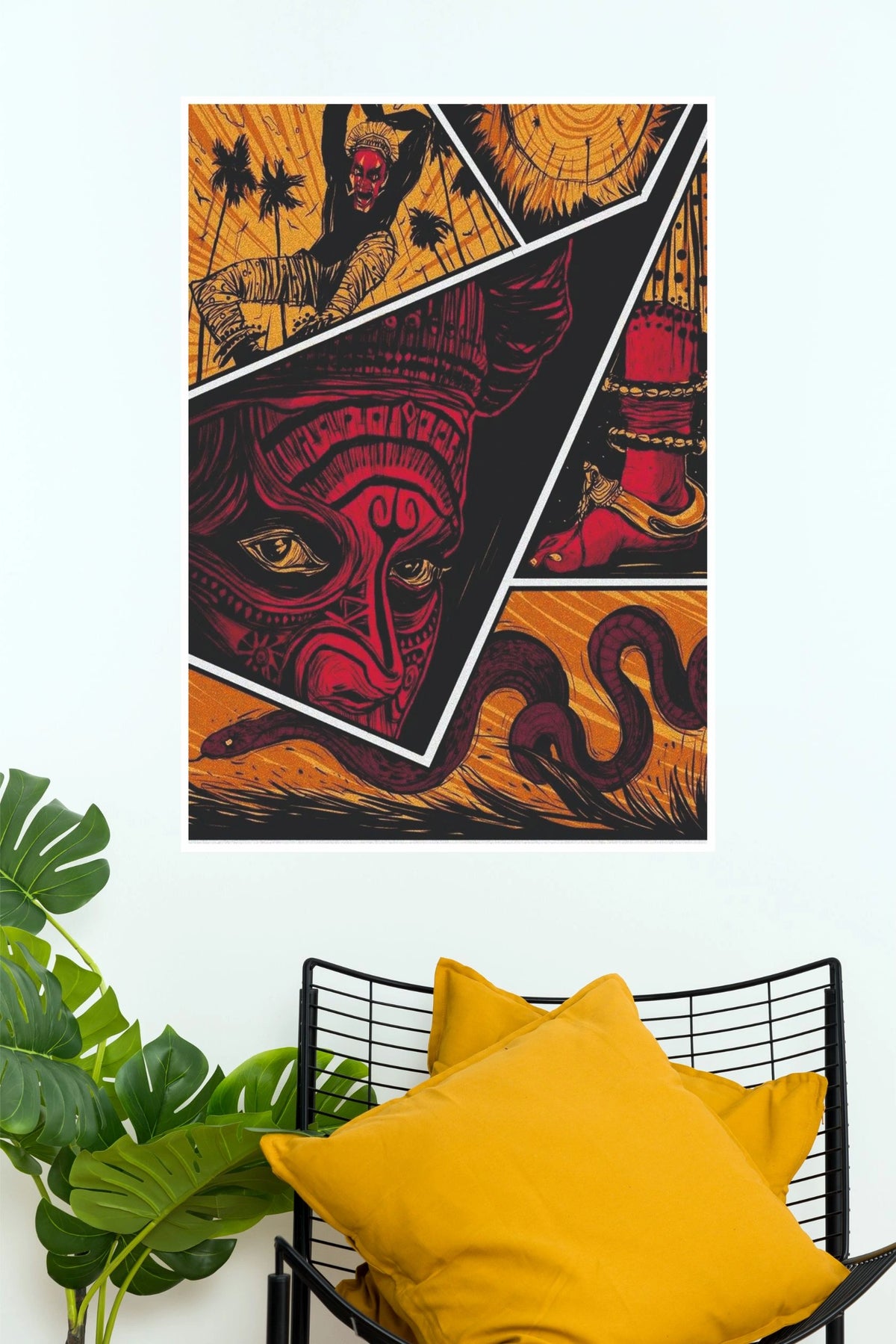 Poster Valley Spirit of Theyyam – Traditional Ritual Fantasy Art Wall Poster (Darkness poster)